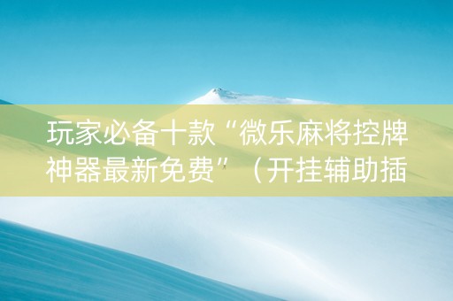 玩家必备十款“微乐麻将控牌神器最新免费”（开挂辅助插件)