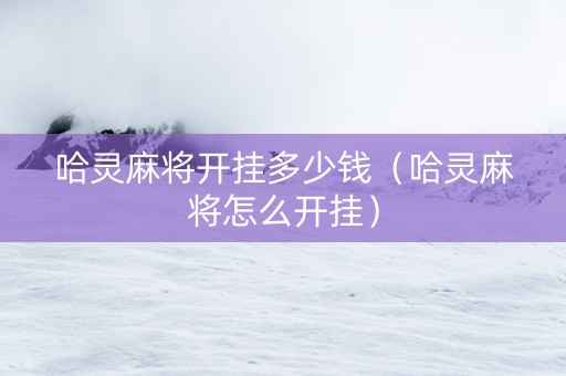 哈灵麻将开挂多少钱（哈灵麻将怎么开挂）