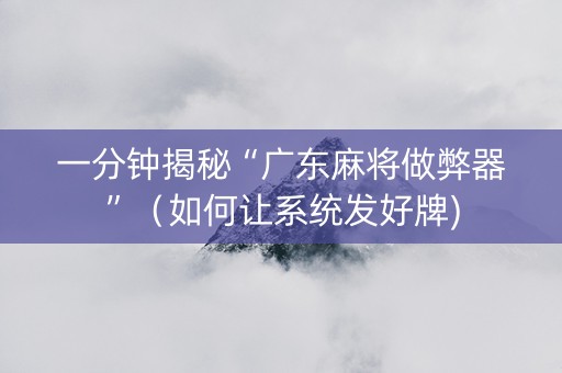 一分钟揭秘“广东麻将做弊器”（如何让系统发好牌)