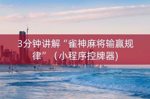 3分钟讲解“雀神麻将输赢规律”（小程序控牌器)