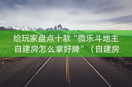 给玩家盘点十款“微乐斗地主自建房怎么拿好牌”（自建房胜负规律)