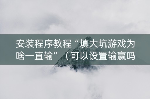 安装程序教程“填大坑游戏为啥一直输”（可以设置输赢吗)