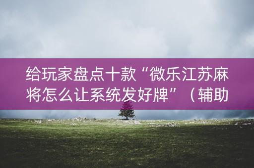 给玩家盘点十款“微乐江苏麻将怎么让系统发好牌”（辅助神器免费)