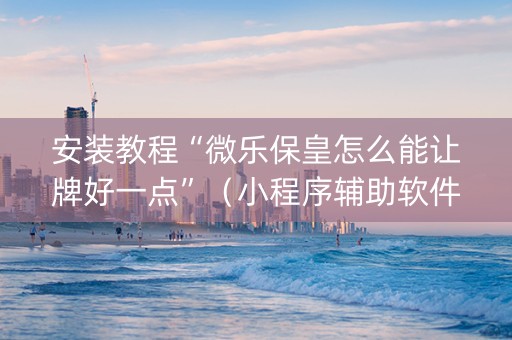安装教程“微乐保皇怎么能让牌好一点”（小程序辅助软件)