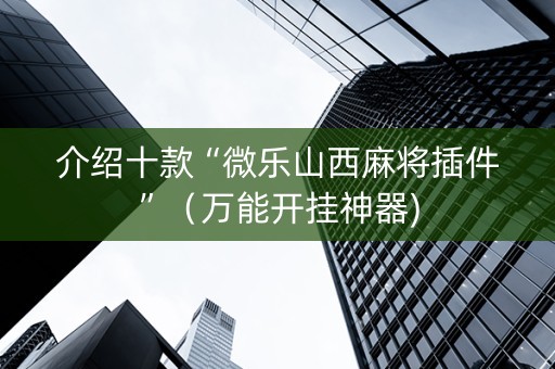 介绍十款“微乐山西麻将插件”（万能开挂神器)