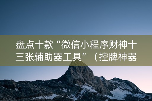 盘点十款“微信小程序财神十三张辅助器工具”（控牌神器)
