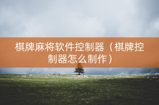 棋牌麻将软件控制器（棋牌控制器怎么制作）