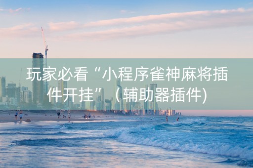 玩家必看“小程序雀神麻将插件开挂”（辅助器插件)