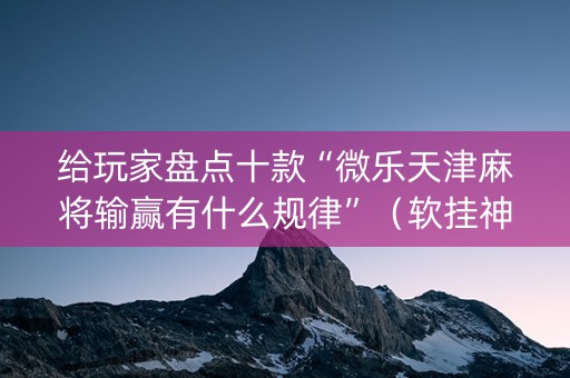 给玩家盘点十款“微乐天津麻将输赢有什么规律”（软挂神器)