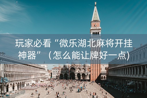 玩家必看“微乐湖北麻将开挂神器”（怎么能让牌好一点)