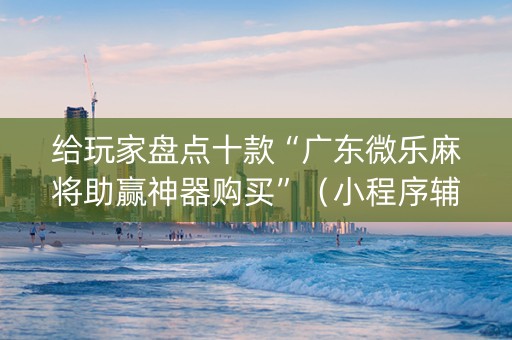 给玩家盘点十款“广东微乐麻将助赢神器购买”（小程序辅助软件)