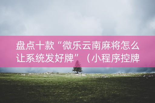 盘点十款“微乐云南麻将怎么让系统发好牌”（小程序控牌器)