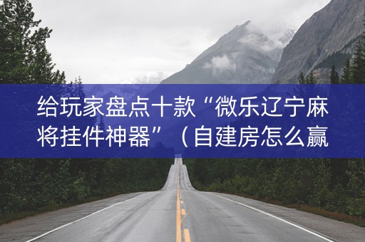 给玩家盘点十款“微乐辽宁麻将挂件神器”（自建房怎么赢)