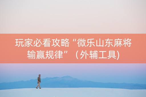 玩家必看攻略“微乐山东麻将输赢规律”（外辅工具)