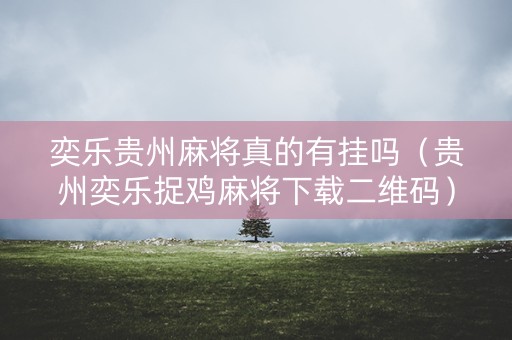 奕乐贵州麻将真的有挂吗（贵州奕乐捉鸡麻将下载二维码）