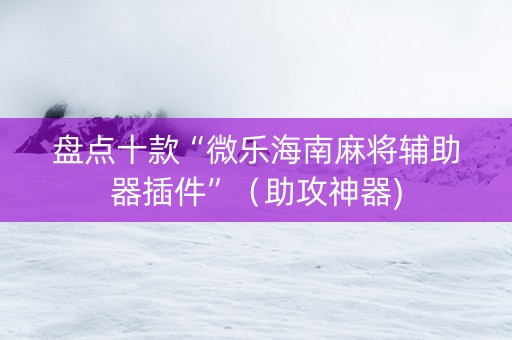 盘点十款“微乐海南麻将辅助器插件”（助攻神器)