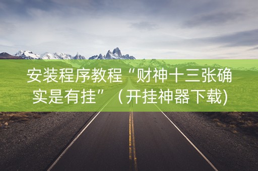 安装程序教程“财神十三张确实是有挂”（开挂神器下载)