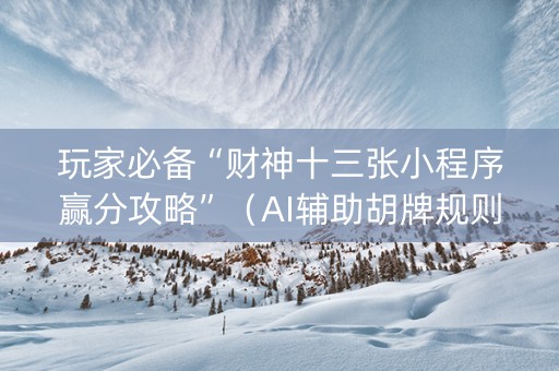玩家必备“财神十三张小程序赢分攻略”（AI辅助胡牌规则)