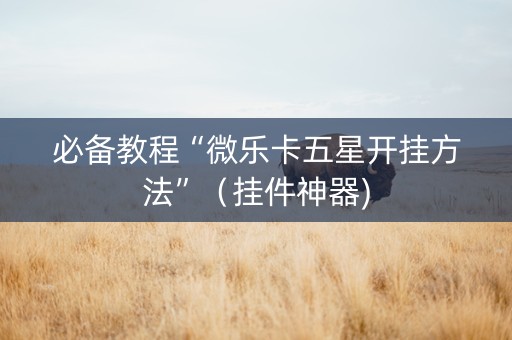 必备教程“微乐卡五星开挂方法”（挂件神器)