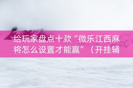 给玩家盘点十款“微乐江西麻将怎么设置才能赢”（开挂辅助器插件)