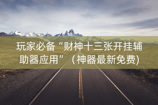 玩家必备“财神十三张开挂辅助器应用”（神器最新免费)