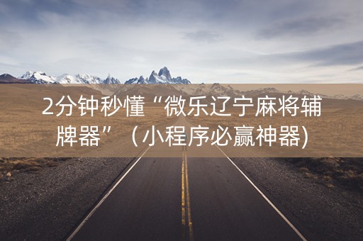 2分钟秒懂“微乐辽宁麻将辅牌器”（小程序必赢神器)