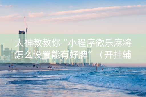 大神教教你“小程序微乐麻将怎么设置能有好牌”（开挂辅助器脚本)