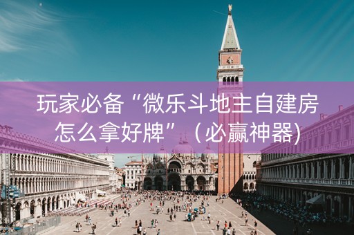 玩家必备“微乐斗地主自建房怎么拿好牌”（必赢神器)