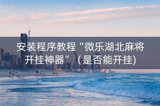 安装程序教程“微乐湖北麻将开挂神器”（是否能开挂)