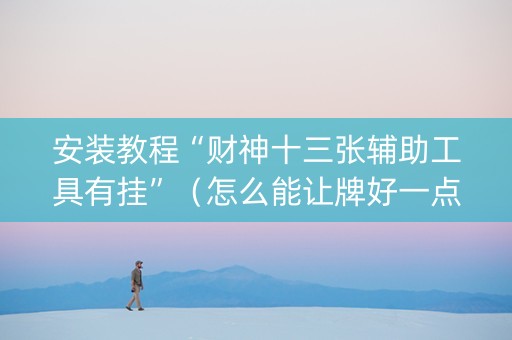 安装教程“财神十三张辅助工具有挂”（怎么能让牌好一点)