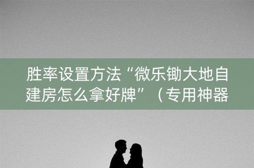 胜率设置方法“微乐锄大地自建房怎么拿好牌”（专用神器下载)