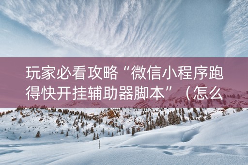 玩家必看攻略“微信小程序跑得快开挂辅助器脚本”（怎么增加胜率)