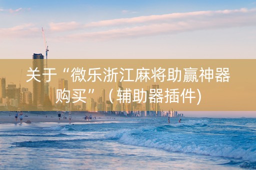 关于“微乐浙江麻将助赢神器购买”（辅助器插件)
