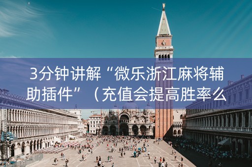 3分钟讲解“微乐浙江麻将辅助插件”（充值会提高胜率么)