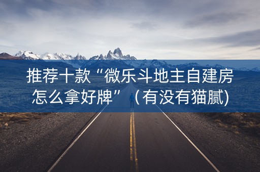 推荐十款“微乐斗地主自建房怎么拿好牌”（有没有猫腻)