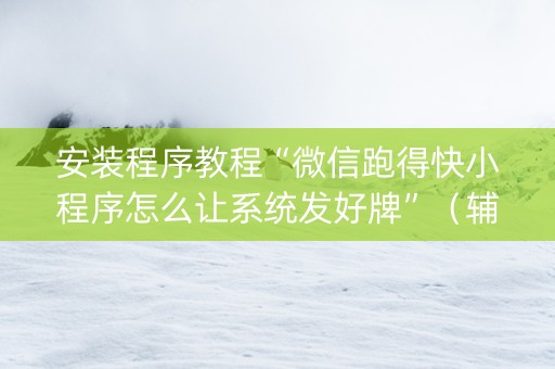 安装程序教程“微信跑得快小程序怎么让系统发好牌”（辅牌器插件购买)