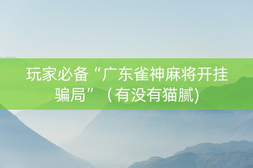 玩家必备“广东雀神麻将开挂骗局”（有没有猫腻)