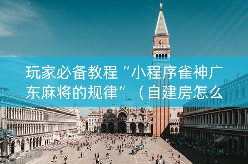 玩家必备教程“小程序雀神广东麻将的规律”（自建房怎么拿好牌)