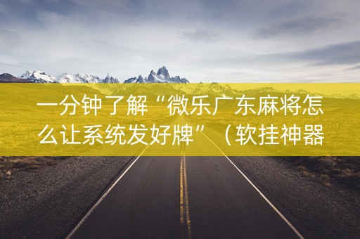一分钟了解“微乐广东麻将怎么让系统发好牌”（软挂神器)