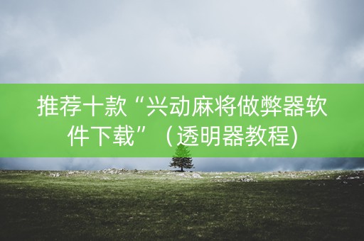 推荐十款“兴动麻将做弊器软件下载”（透明器教程)