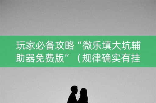 玩家必备攻略“微乐填大坑辅助器免费版”（规律确实有挂)