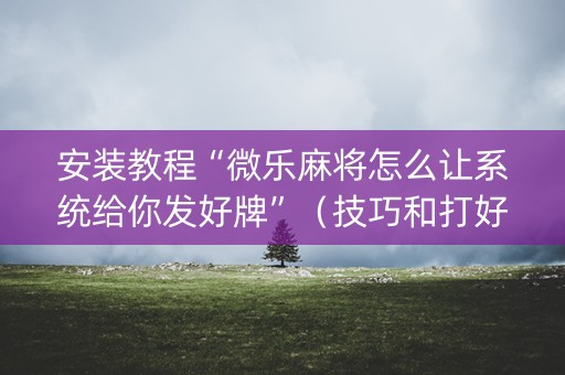 安装教程“微乐麻将怎么让系统给你发好牌”（技巧和打好牌方法)