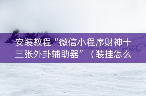 安装教程“微信小程序财神十三张外卦辅助器”（装挂怎么安装)