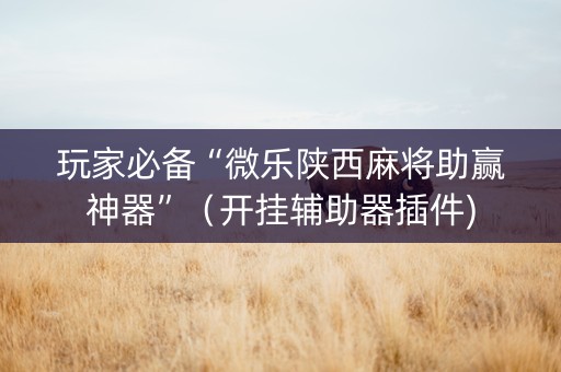 玩家必备“微乐陕西麻将助赢神器”（开挂辅助器插件)