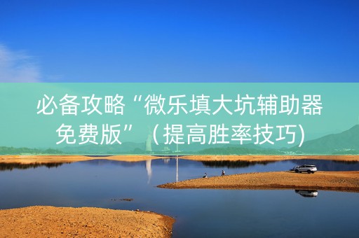 必备攻略“微乐填大坑辅助器免费版”（提高胜率技巧)