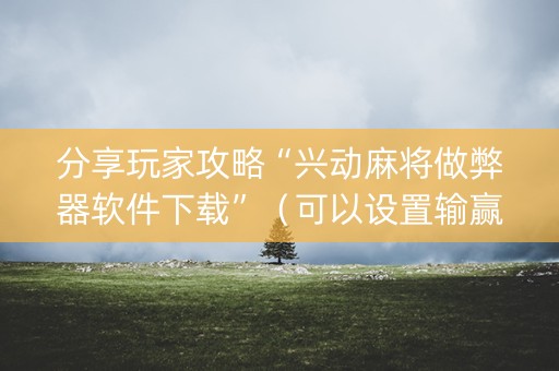 分享玩家攻略“兴动麻将做弊器软件下载”（可以设置输赢吗)
