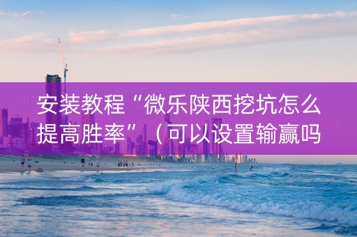 安装教程“微乐陕西挖坑怎么提高胜率”（可以设置输赢吗)