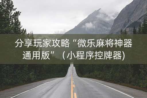 分享玩家攻略“微乐麻将神器通用版”（小程序控牌器)