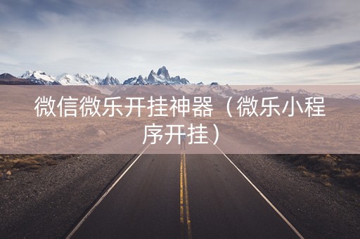 微信微乐开挂神器（微乐小程序开挂）
