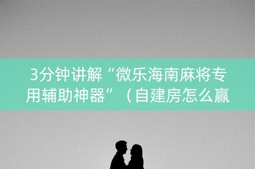 3分钟讲解“微乐海南麻将专用辅助神器”（自建房怎么赢)